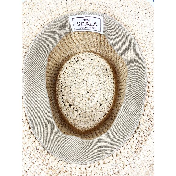 The Scala Collection Rolled Rim Natural Straw Womens Sun Hat - Picture 5 of 7